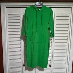 Bright Green Hoodie Dress Size L